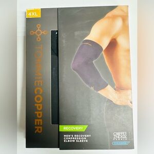 Tommie Copper Men’s Recovery Compression  Elbow Sleeve, NWT, XL, Black